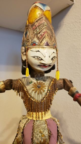 Wooden Indonesian Wayang Golek Puppet with stand - Prince Rama 2