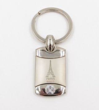 Vintage Paris Keychain By Chani Made And Bought In Paris / With A Cz Diamond