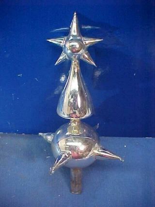 1920s Christmas Blown Mercury Glass Star Sputnik Style Tree Topper