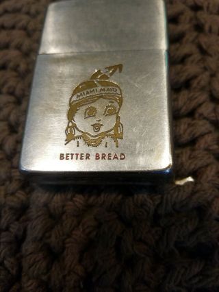 Vintage Zippo Advertising Lighter " Better Bread " Miami Maid /indian Girl 50 
