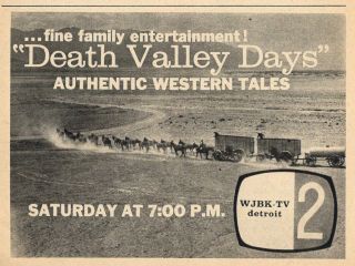 1961 Wjbk Detroit Tv Guide Ad Death Valley Days Authentic Western Tales