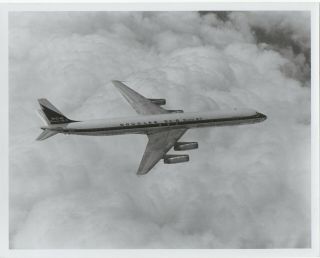 Large Vintage Photo - Douglas Dc - 8 63 N1503u In - Flight