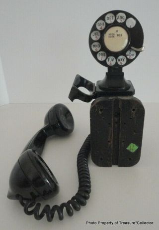 Vintage Bell System Western Electric Telephone 43a Space Saver W/ F1 Handset