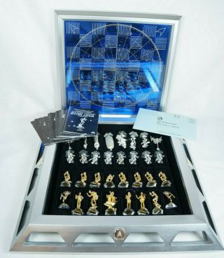 Franklin Star Trek 25th Anniversary Chess Set Complete With All Coas