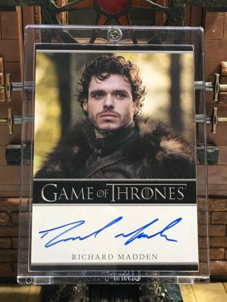 Game Of Thrones Autograph Rittenhouse Card Signed By Richard Madden As Rob Stark