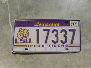 Louisiana 2011 Geaux Tigers License Plate 17337