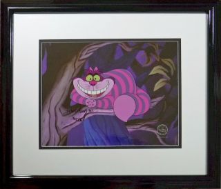 Cheshire Cat Disney Cel Alice Wonderland Sericel Frame Signed Ward Kimball