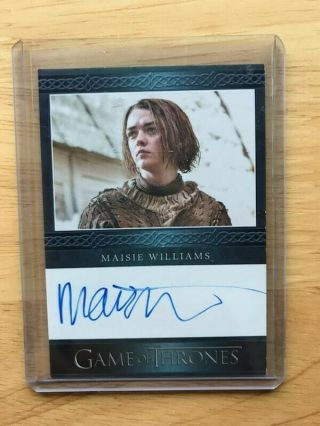 Game Of Thrones Season 6 Maisie Williams As Arya Stark Autographed Cards