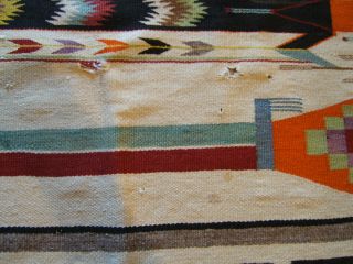 Navajo Hand Woven Wool Corn People Yei Rug Blanket Wall Hanging 57 x88 