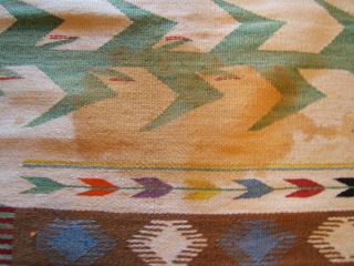 Navajo Hand Woven Wool Corn People Yei Rug Blanket Wall Hanging 57 x88 