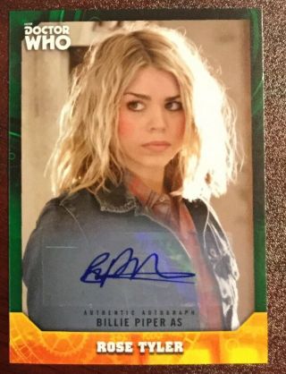 2017 Doctor Who Signature Series Billie Piper Green Autographed Card ’d To 50