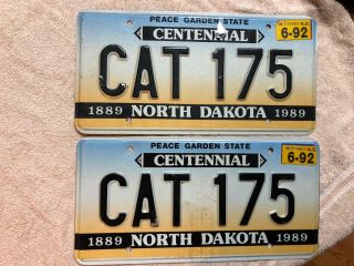 1992 Matched Pair North Dakota License Plates