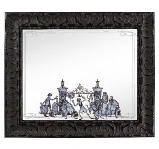 Disney Parks Haunted Mansion Hitchhiking Ghosts Framed Mirror 25” X 21”