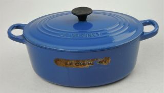 Le Creuset 25 Enameled Cast Iron Dutch Oven 3.  5 Qt Blue Made France