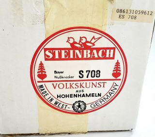 Vintage Steinbach German Nutcracker.  s708 Beer Drinker w/tag,  box 2