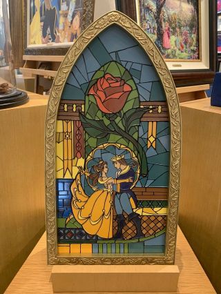 Disney World Parks Exclusive Beauty And The Beast Stained Glass Window Frame