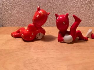 Vintage Christmas Holloween Pixie Elf Red Devil Ceramic Figurines JAPAN 4