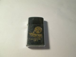 Vintage Zippo Lighter U.  S.  S.  Thetis Bay Lph - 6 Mililtary Aircraft Carrier