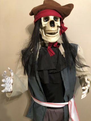 Animated Gemmy Halloween Prop Life Size Dancing Pirate Skeleton