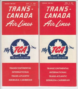 1952/53 Timetable Tca Trans - Canada Air Lines
