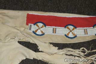 NEZ PERCE BEADED AND QUILLED LEGGINGS 6