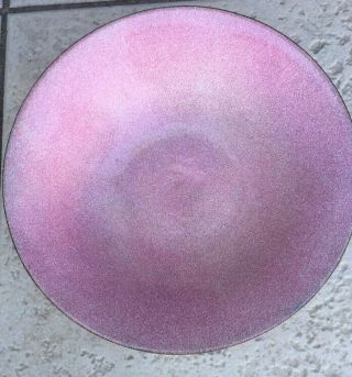 Pink Copper And Enamel Marrell Signed Bowl 9.  5 Diameter Mid Century
