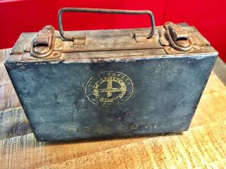 Vintage 1940’s First Aid Kit With Bandages Mine Safety Vtg Box Antique Medical