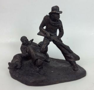 Michael Garman Bronzetone Western Cowboy Statue Range War