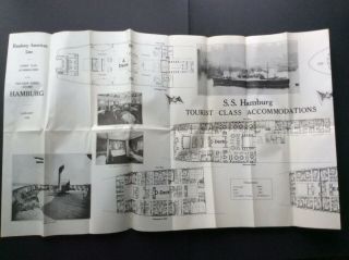1935 Hamburg American Line Tourist Class Accommodations Deck Plan Albert Ballin 5