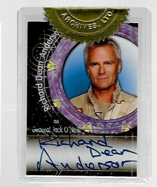 Stargate Sg - 1 Richard Dean Anderson A70 Autograph Card