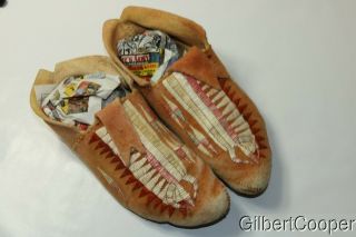 Buffalo Clan Sioux Quilled Moccasins - Circa 1920s