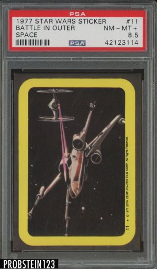 1977 Topps Star Wars Sticker 11 Battle In Outer Space Psa 8.  5 Nm - Mt,  Pop 1