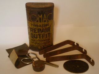 Rare Romac Tyre & Tube Repair Outfit Tin & Contents