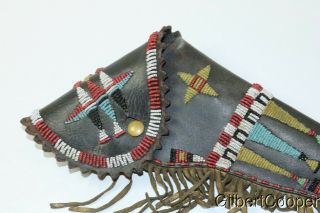 SIOUX BEADED LEATHER HOLSTER 2