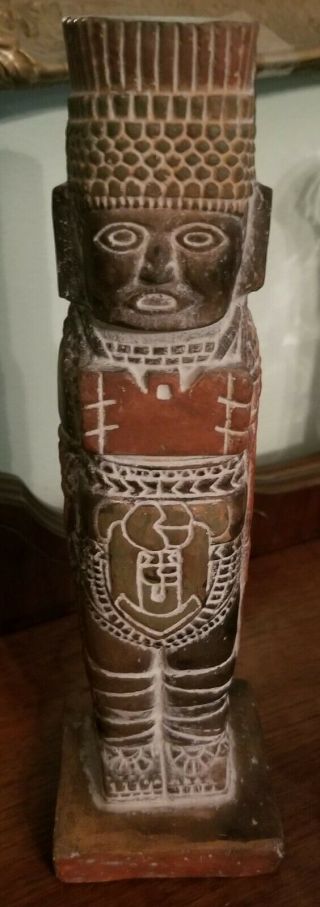 Mayan Aztec Male Statue Terracotta Clay