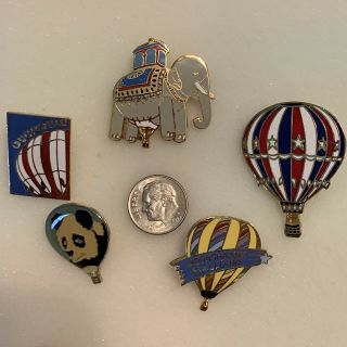 Forbes Elephant,  Overdew,  Moonshadows,  Panda,  Vertical Balloon Pins
