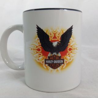Harley - Davidson Motorcycles Ceramic Coffee Mug Cup - Flying Eagle - 1998