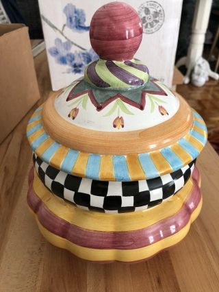 Mackenzie Childs Piccadilly Cookie Jar Cannister