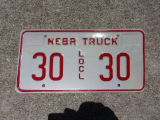 Nebraska Locl Truck License Plate 30 30