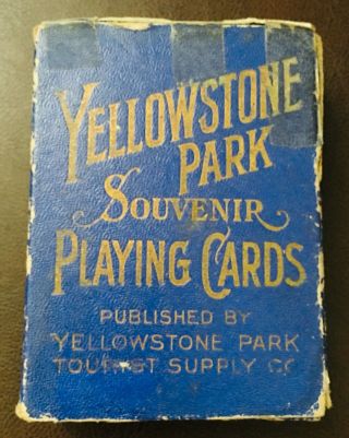 Yellowstone Park Old Faithful Geyser Playing Cards Vintage