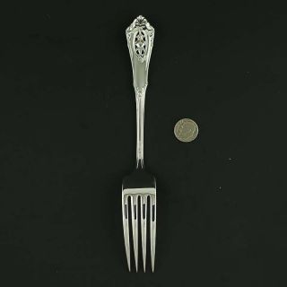 Set of 6 Wallace Dinner Forks - Sterling Silver 1934 Rose Point 7 1/2 