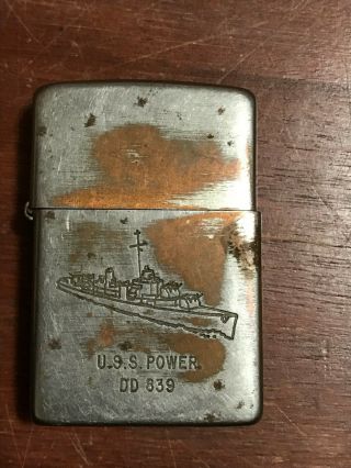 Vintage Zippo Lighter Military / Navy U.  S.  S.  Power Dd - 839
