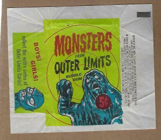1964 Bubbles Monster Outer Limits Wax Wrapper