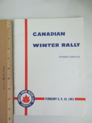 Canadian Winter Rally British Motor Club 1963 Book