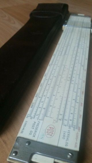 Post Versalog Slide Rule,  1460,  With Leather Case,  Bamboo,  Japan