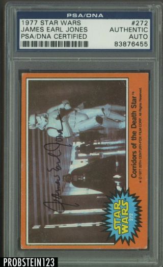1977 Topps Star Wars 272 James Earl Jones Signed Auto Autograph Psa/dna