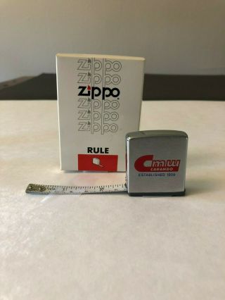 Vintage Zippo Rule Advertising Tape Measure Cmw Carando