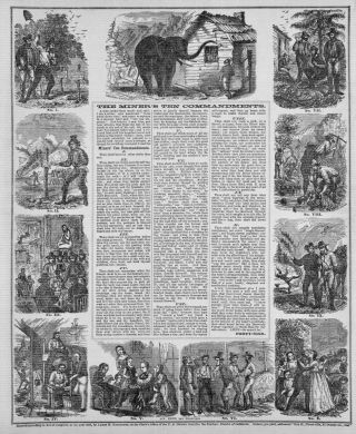 Rareoriginal Miners Commandments Broadside Placerville California 1853 Gold Rush