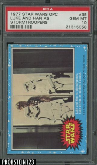 1977 O - Pee - Chee Opc Star Wars 35 Luke And Han As Stormtroopers Psa 10 Pop 1