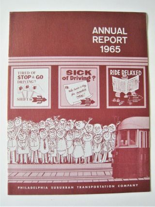 Vintage 1965 Philadelphia Suburban Red Arrow Lines Annual Report Bus Trolley